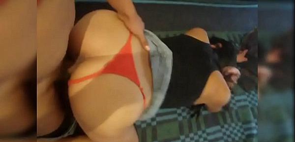 Cachando a la mujer culona de mi pata